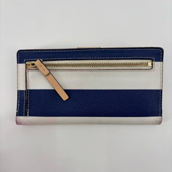 Kate Spade blue and white leather wallet with a nautical theme - Picture 5 of 7